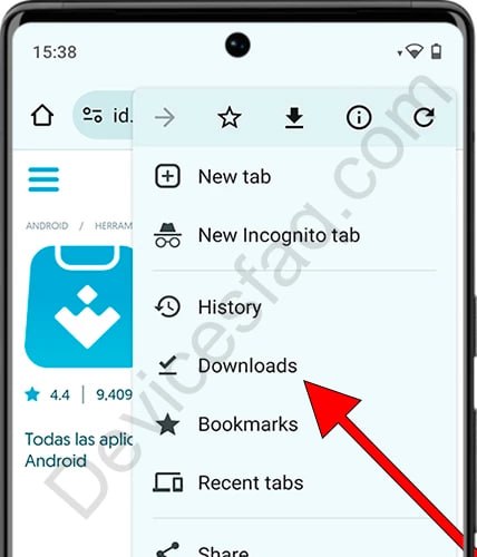 Androidでダウンロードを開く